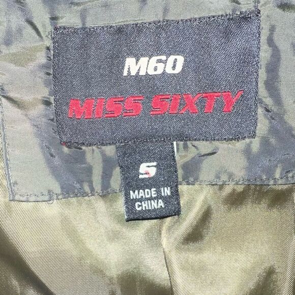 Miss Sixty Down & Faux Fur Trim Utility Winter Jacket Parka Coat Small - Picture 12 of 17